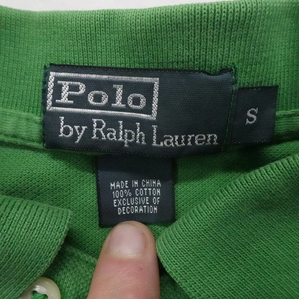 Polo Ralph Lauren Shirt Men S Green Polo Bear Short Sleeve Vintage RL 14 Logo